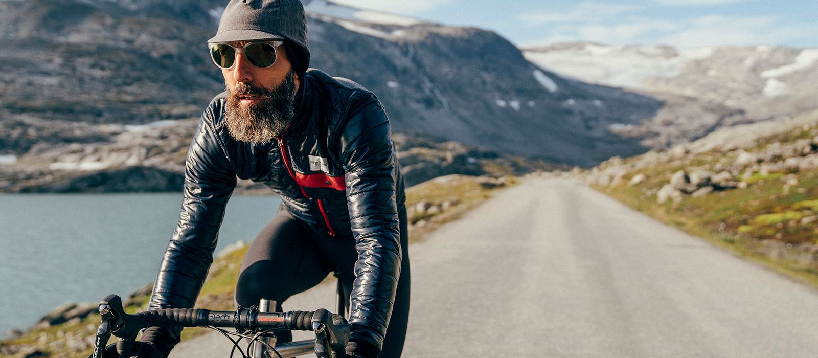 Zimní bunda na kolo ALBERTINE CAfé du Cycliste modrá